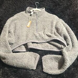SKIMS sherpa cropped sweatshirt